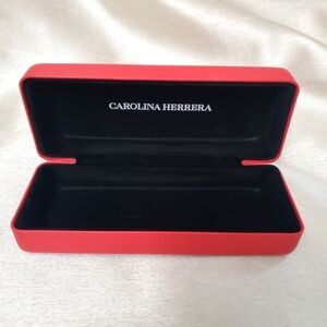 ✨️Carolina Herrera Red Sunglass Eyeglass Case, Hard Clamshell✨️Pristine!